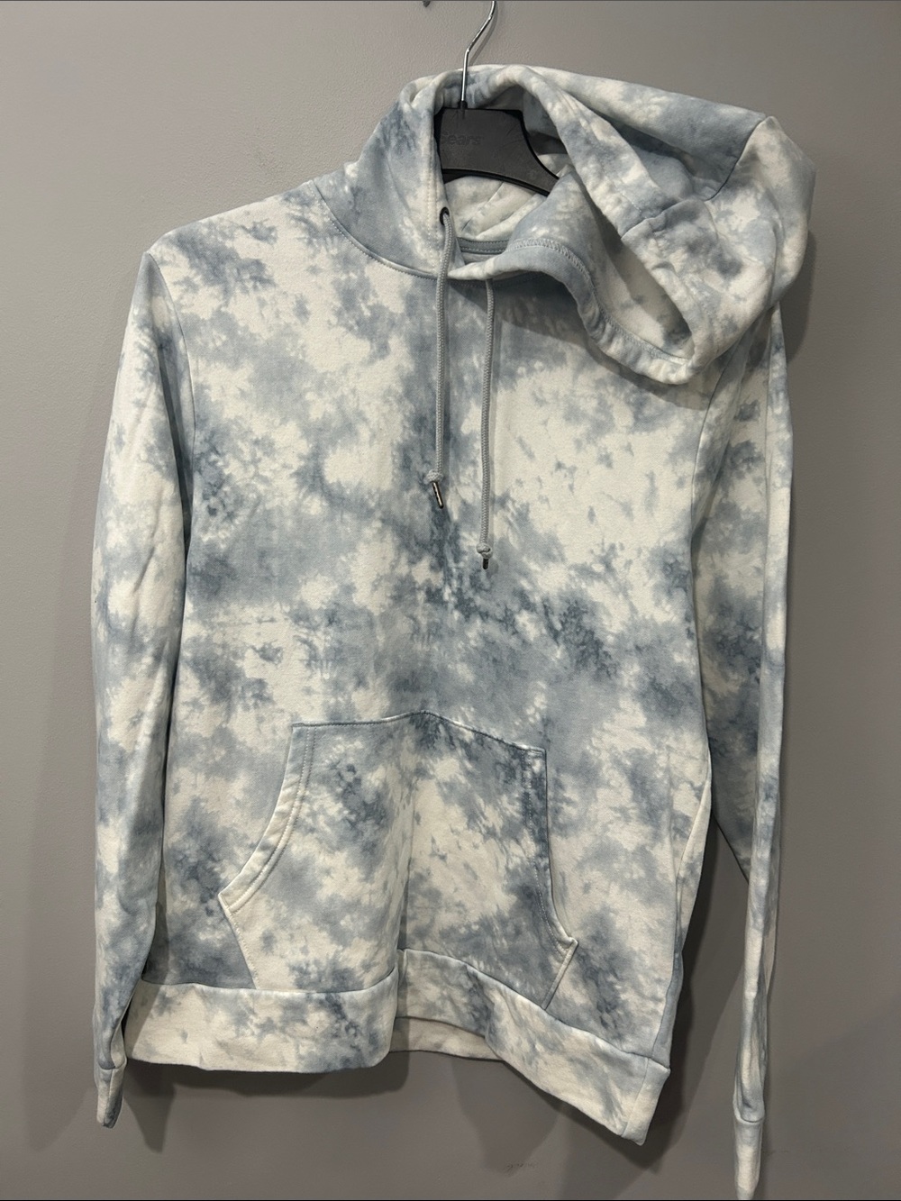 Old Navy Light Blue and White Tie-Dye Pullover Hoodie